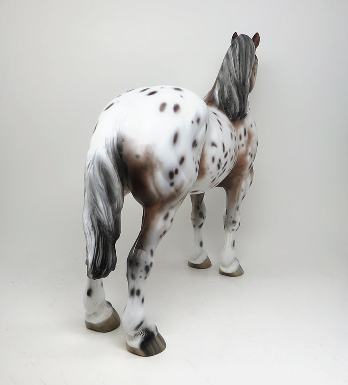 KID ROCK - OOAK BAY APPALOOSA STANDING DRAFTER MODEL HORSE by SHERYL LEISURE - 1/27
