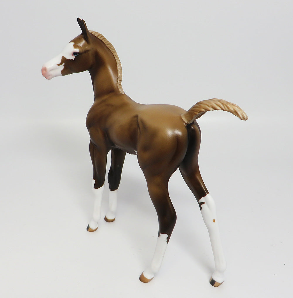 DUCHESS-OOAK CHOCOLATE PALOMINO PINTO ARABIAN FOAL MODEL HORSE 5/26/17