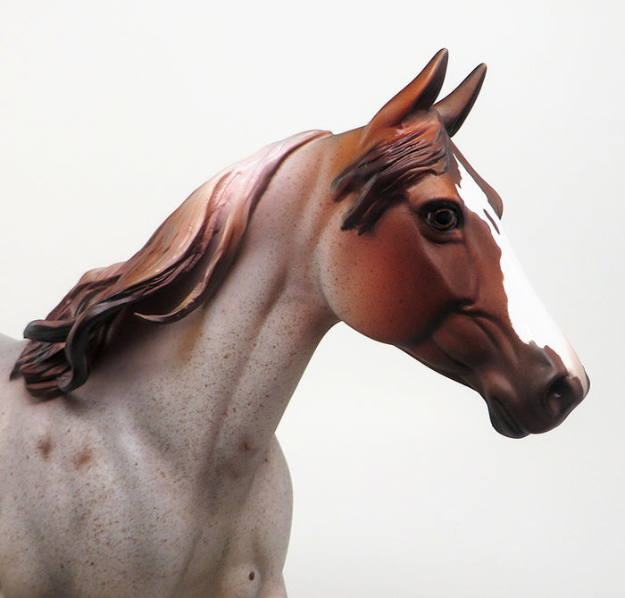 BAREILLES - OOAK CHESTNUT ROAN PALOUSE MODEL HORSE - 1/22
