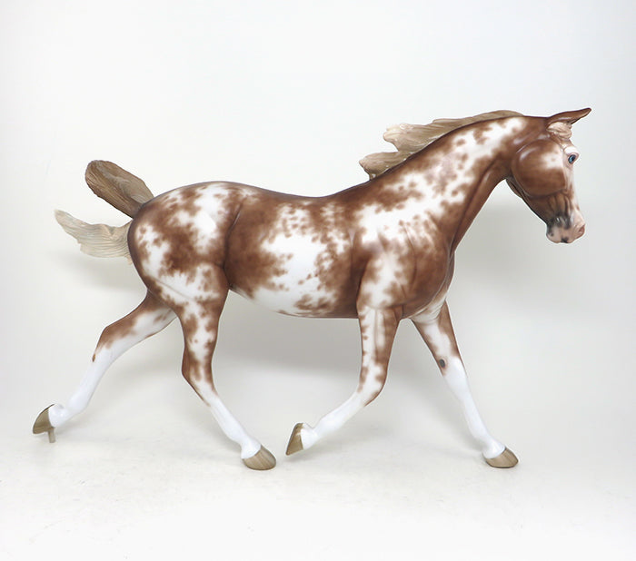 BLAZER - OOAK CHESTNUT SABINO PALOUSE MODEL HORSE by SHERYL LEISURE - 1/25
