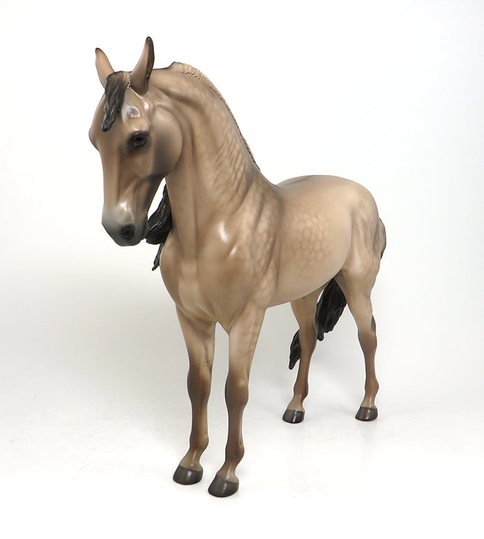 CUMULUS - OOAK DAPPLE BUCKSKIN ANDALUSIAN MODEL HORSE by SHERYL LEISURE - 1/22