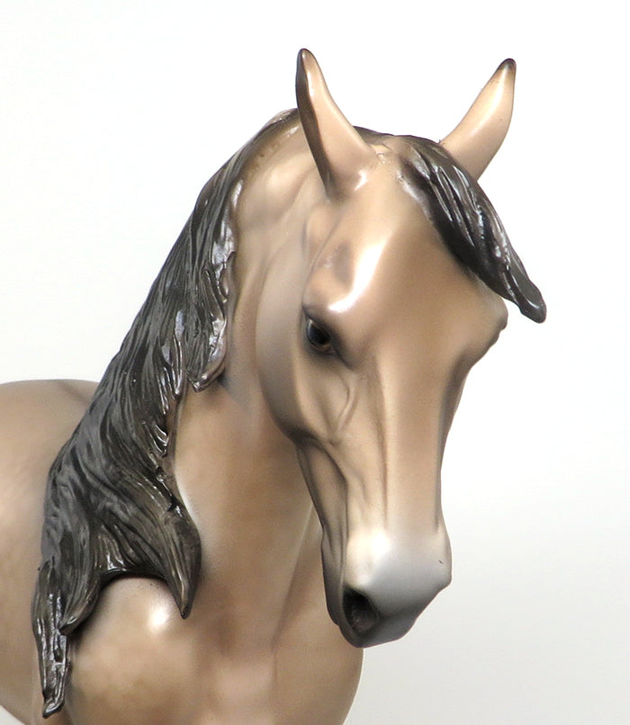 CUMULUS - OOAK DAPPLE BUCKSKIN ANDALUSIAN MODEL HORSE by SHERYL LEISURE - 1/22
