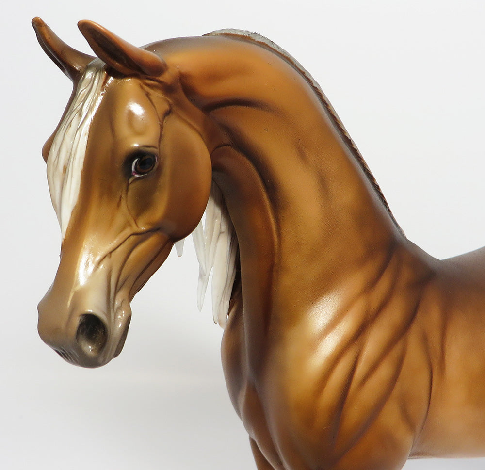 CHOCOLATE IN HEAVEN-OOAK CHOCOLATE PALOMINO ARABIAN MODEL HORSE BY DAWN QUICK 5/26