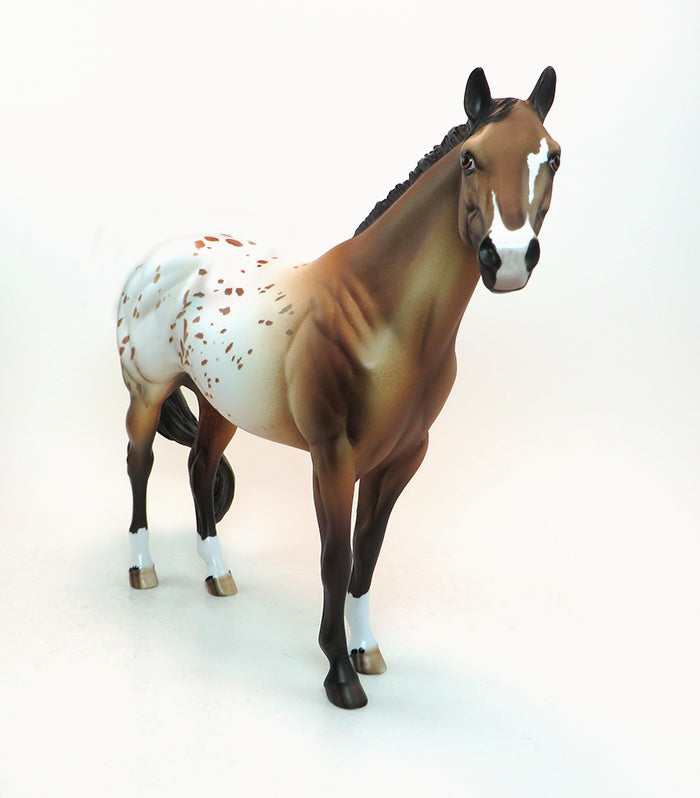 ONE LAST KISS - OOAK BUCKSKIN APPALOOSA ISH MODEL HORSE - 1/29