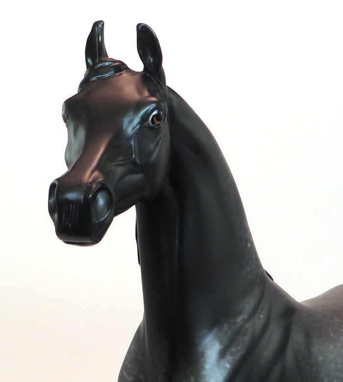 BLACK LACE - OOAK DAPPLE BLACK ARABIAN MODEL HORSE - 1/28