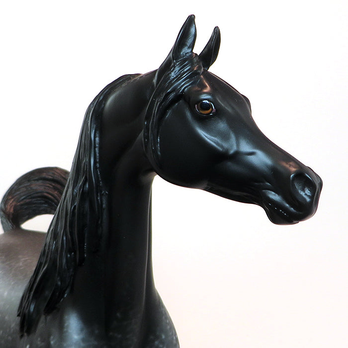 BLACK LACE - OOAK DAPPLE BLACK ARABIAN MODEL HORSE - 1/28