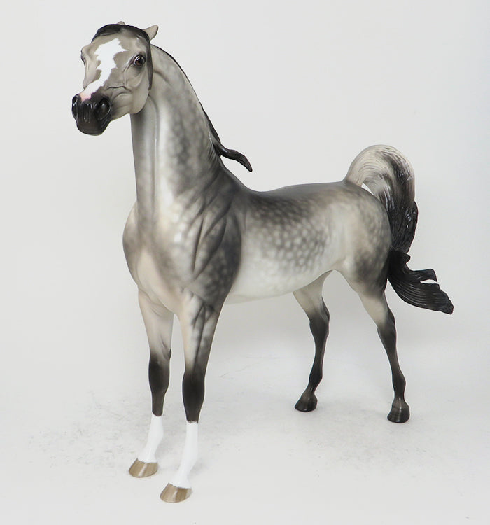 TWO MILES FOR SISTER SARA - OOAK DAPPLE GREY ARABIAN MODEL HORSE by SHERYL LEISURE - 12/5