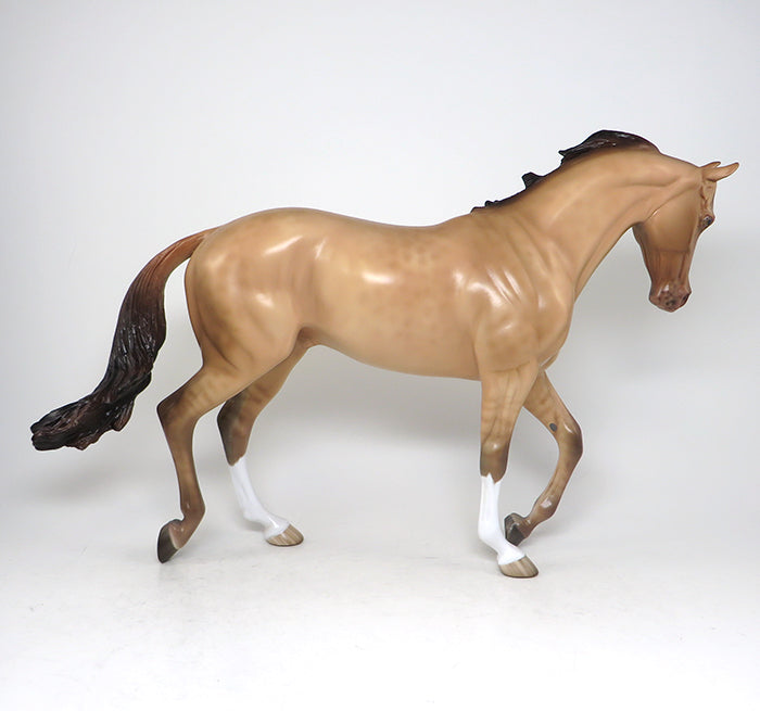 BFG - OOAK REVERSE DAPPLE CHAMPAGNE BUCKSKIN THOROUGHBRED MODEL HORSE - 1/29