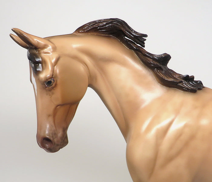 BFG - OOAK REVERSE DAPPLE CHAMPAGNE BUCKSKIN THOROUGHBRED MODEL HORSE - 1/29