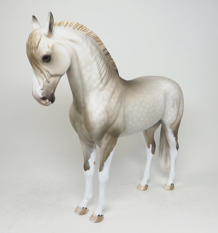 LA LA LAND - OOAK DAPPLE GREY ANDALUSIAN MODEL HORSE - 1/29