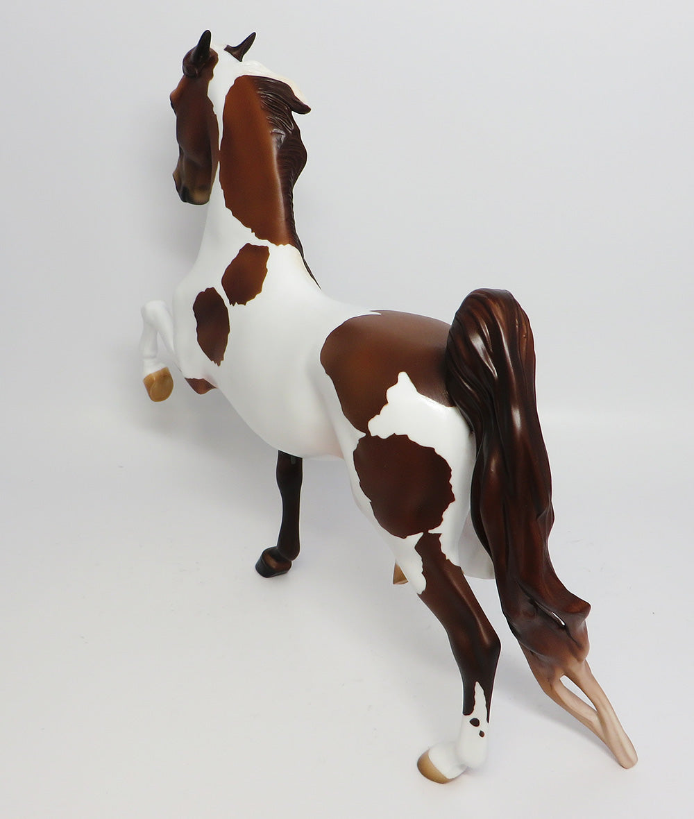 CHESSY-OOAK CHESTNUT PINTO SADDLEBRED MODEL HORSE 6/6/17
