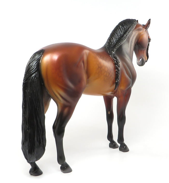 VOGEL-LE-10 DAPPLED BLOOD BAY BRAIDED MANE AND TAIL ANDALUSIAN BY CAROLINE BOYDSTON 7/27