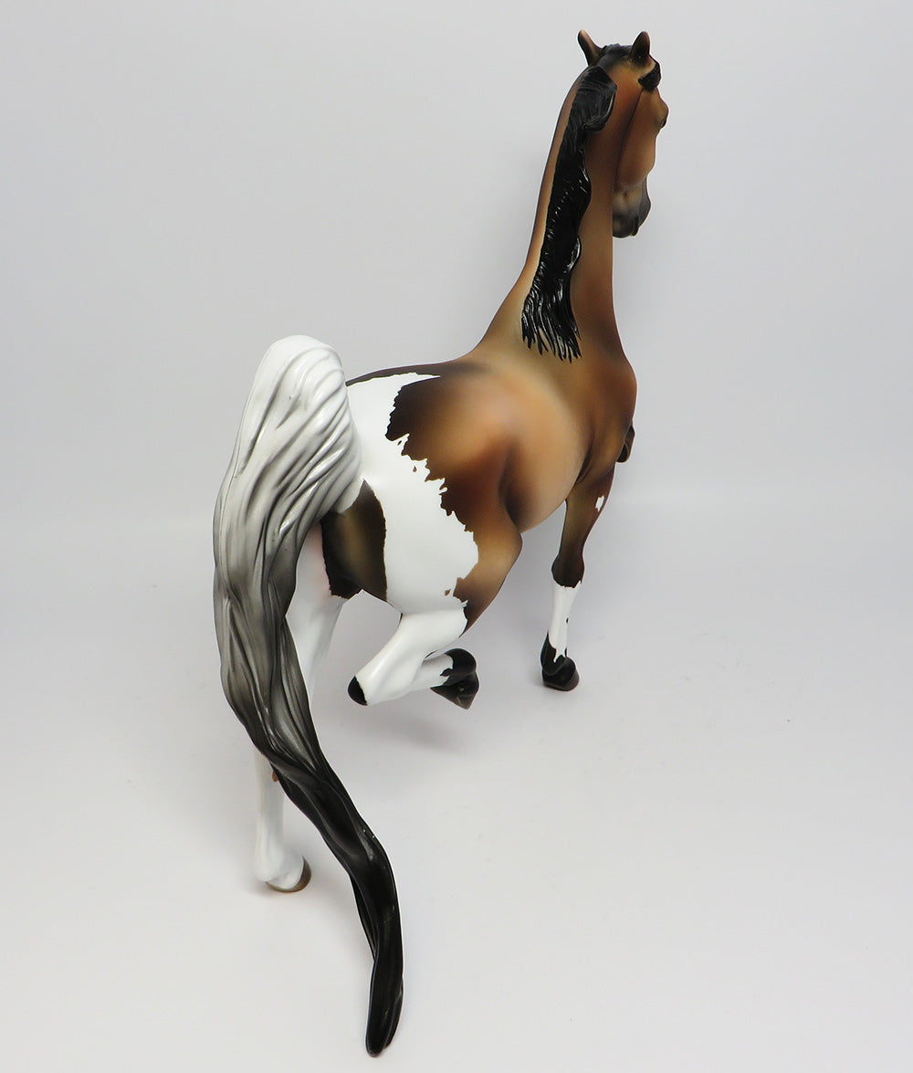 CAT'S PAJAMA'S-OOAK DAPPLE SILVER BAY PINTO SADDLEBRED MODEL HORSE 6/9/17