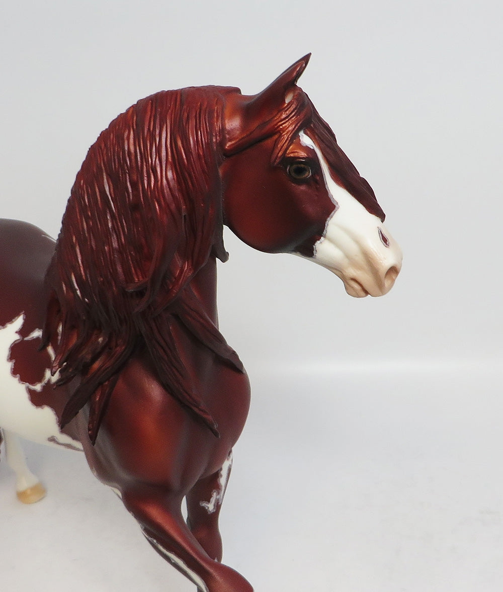 FLANKER-OOAK RED CHESTNUT OVERO MORGAN MODEL HORSE SUPER BOWL 2018
