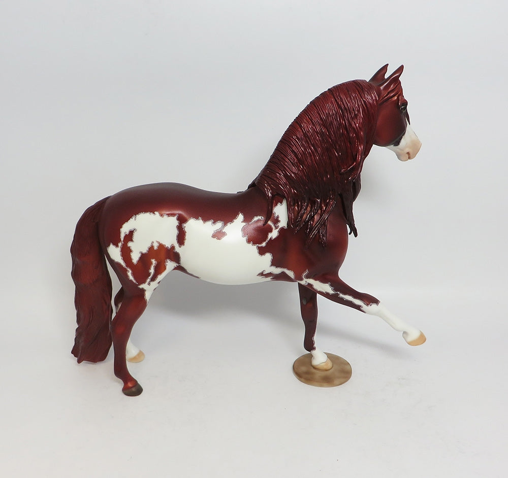 FLANKER-OOAK RED CHESTNUT OVERO MORGAN MODEL HORSE SUPER BOWL 2018