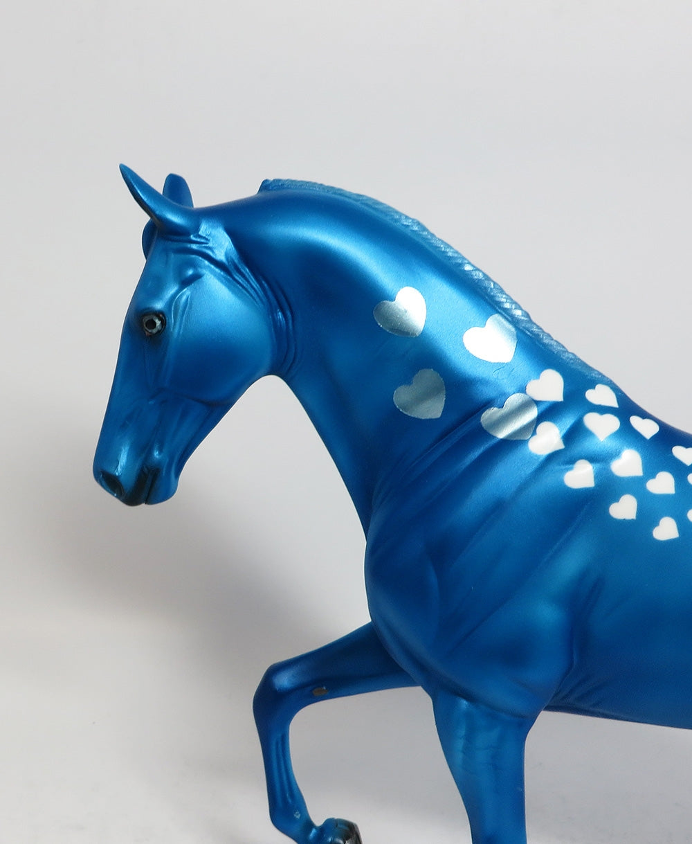 BLUE VALENTINE-OOAK BLUE HEART TENNESSEE WALKER MODEL HORSE 1-4-18