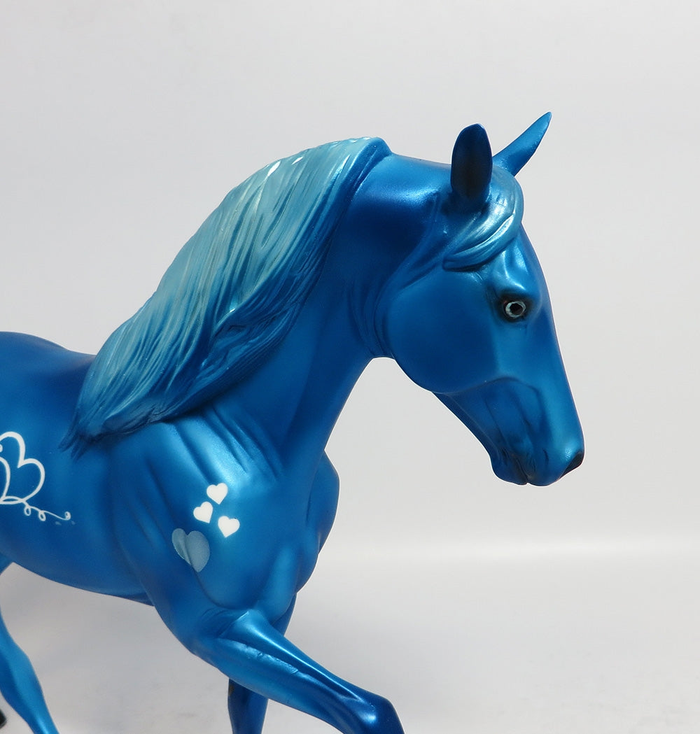 BLUE VALENTINE-OOAK BLUE HEART TENNESSEE WALKER MODEL HORSE 1-4-18