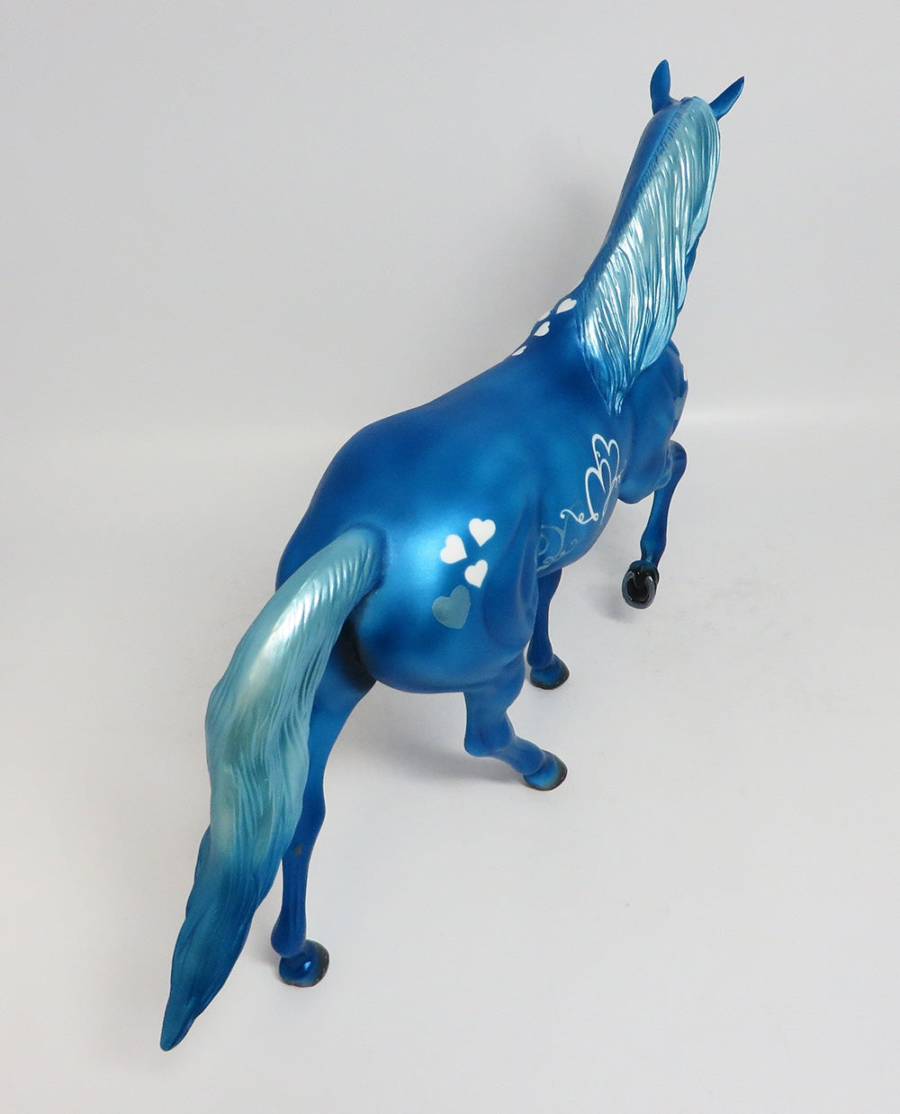 BLUE VALENTINE-OOAK BLUE HEART TENNESSEE WALKER MODEL HORSE 1-4-18