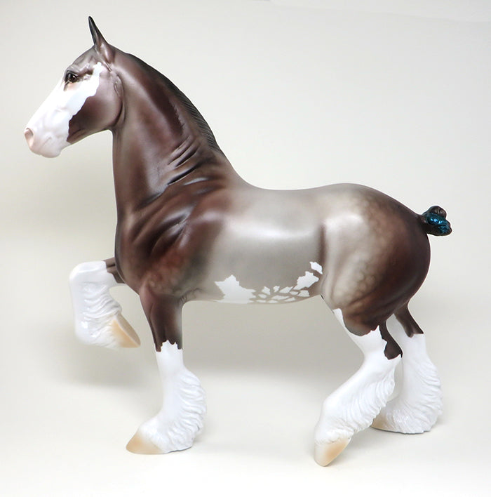 one of a kind trotting drafter model horse