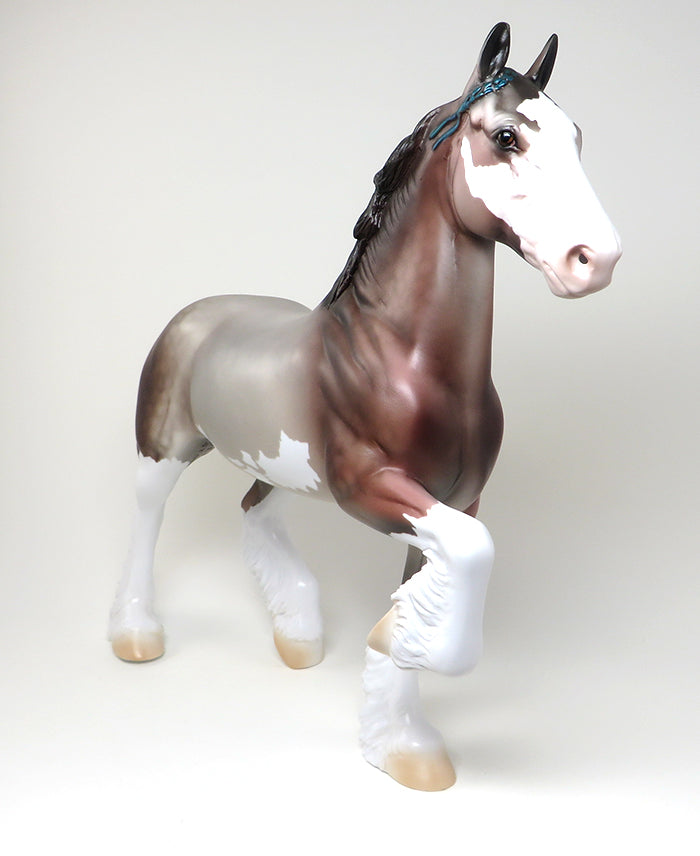 OLYMPUS - ROSE GREY PAINT TROTTING DRAFTER MODEL HORSE - 2/5