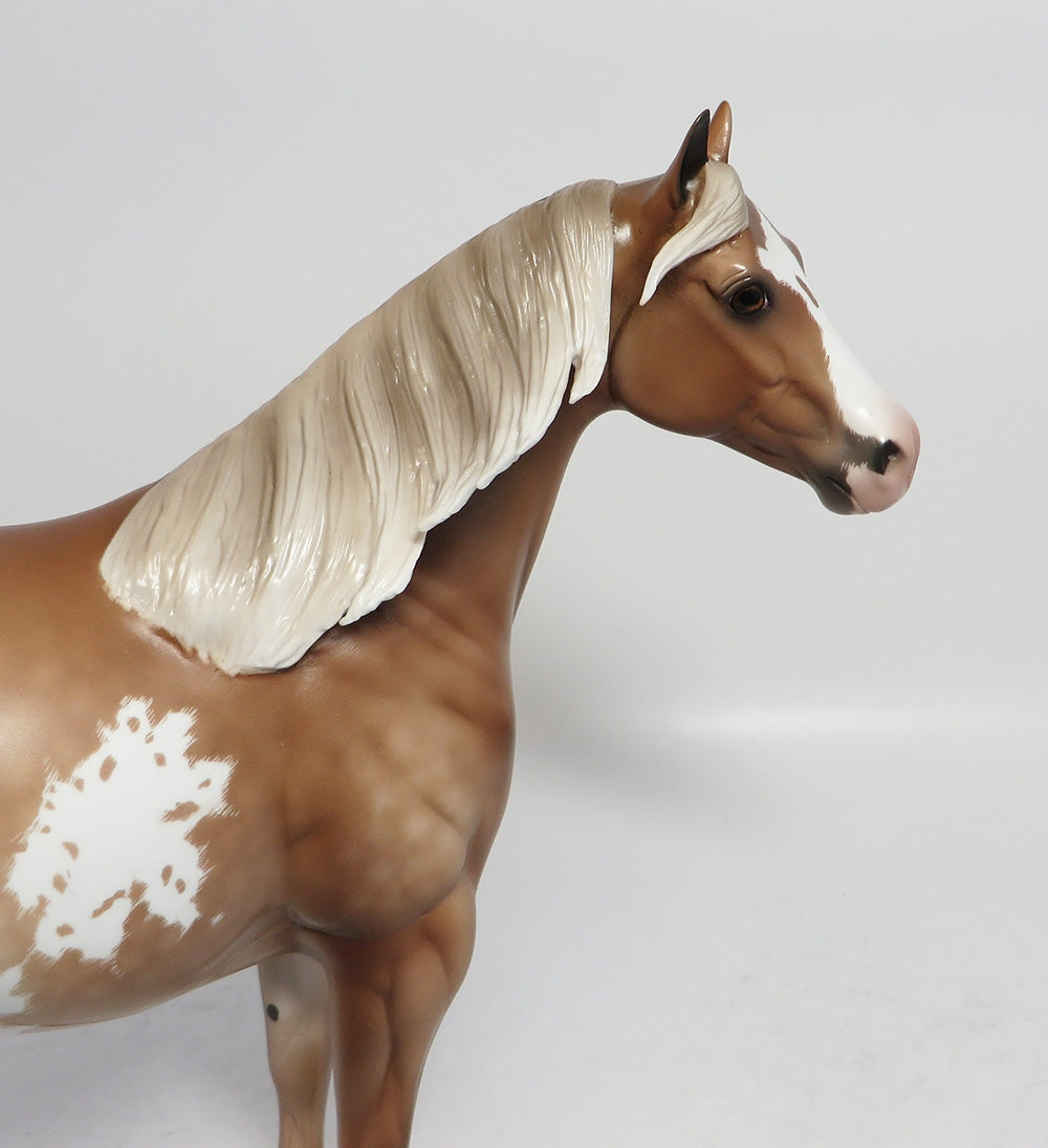 DAYDREAM BELIEVER~OOAK DAPPLE CREME SORREL OVERO ISH BY SHERYL LEISURE 1/5/18