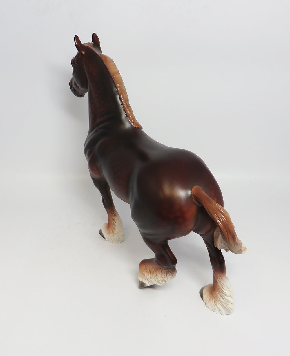 SANGUINE-OOAK DEEP DAPPLE CHESTNUT TROTTING DRAFTER BY SHERYL LEISURE 1/9/18