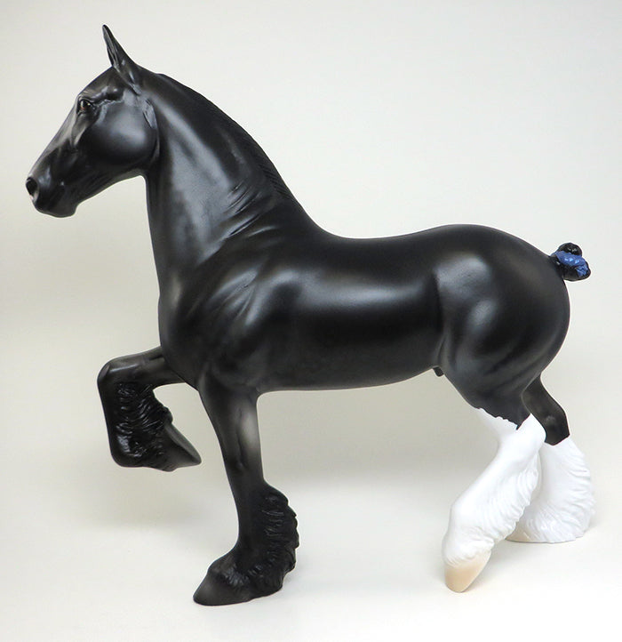 black trotting drafter model horse