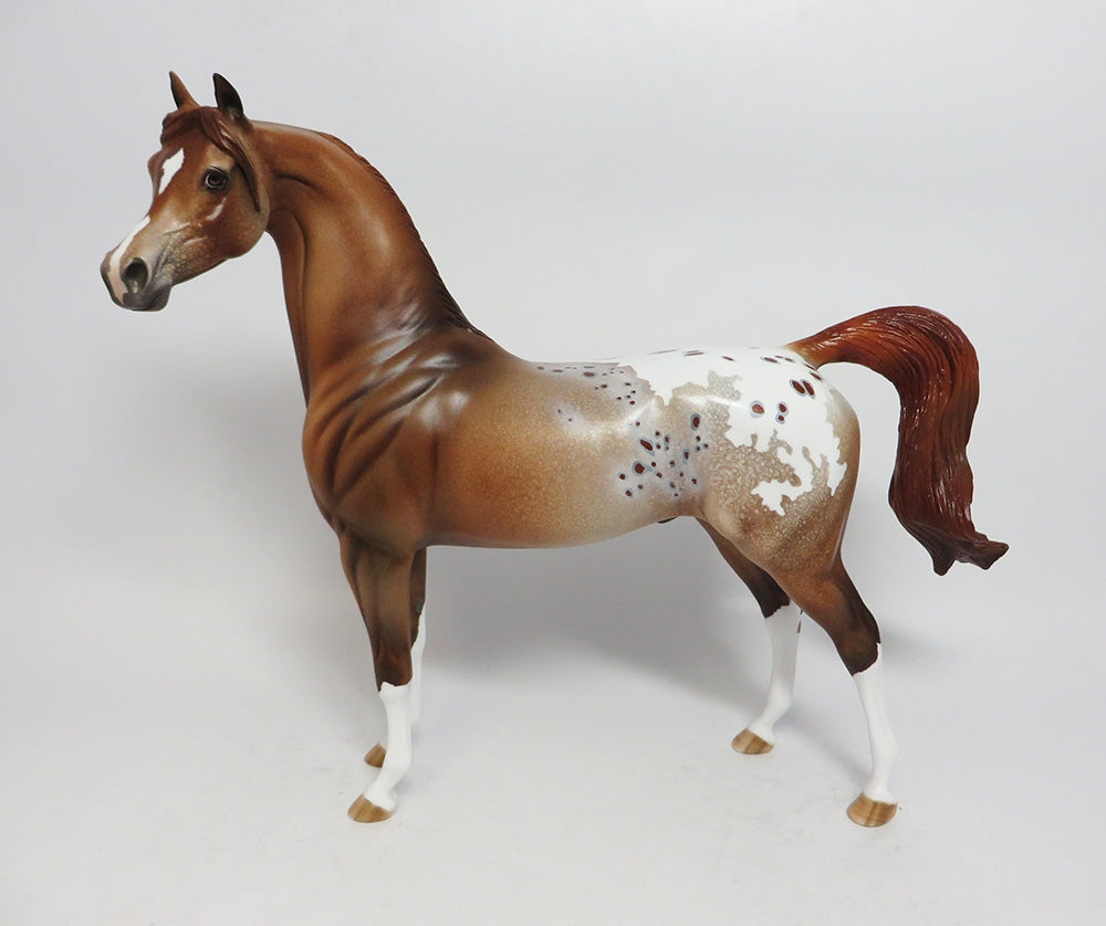 FOUL PLAY-OOAK CHESTNUT LEOPARD APPALOOSA ARABIAN MODEL HORSE SUPER BOWL SALE 2018