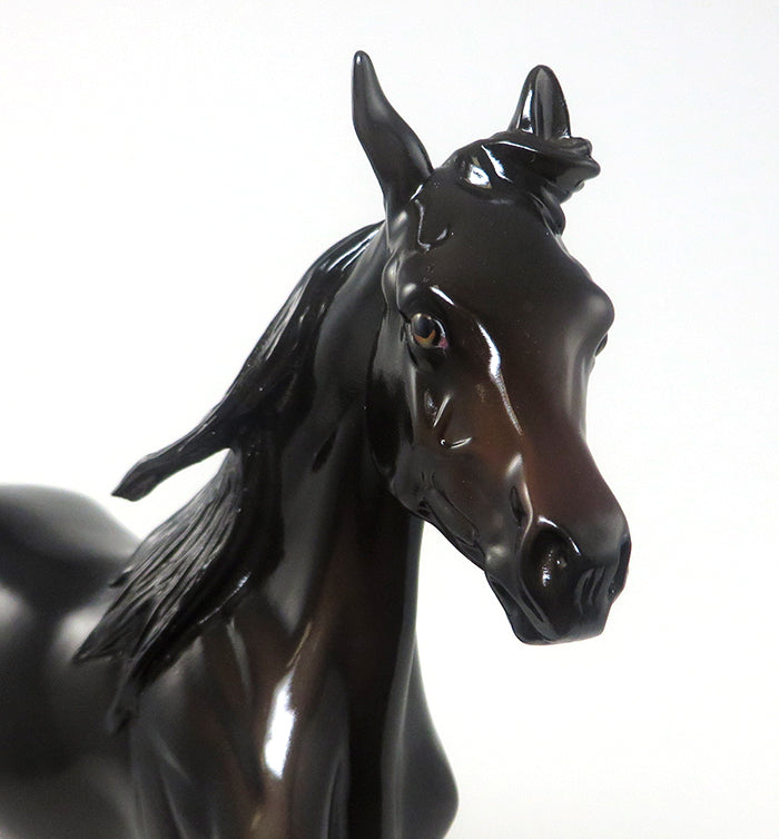 CRAZY ABOUT CHOCOLATE - OOAK DARK BROWN YEARLING MODEL HORSE - 2/8