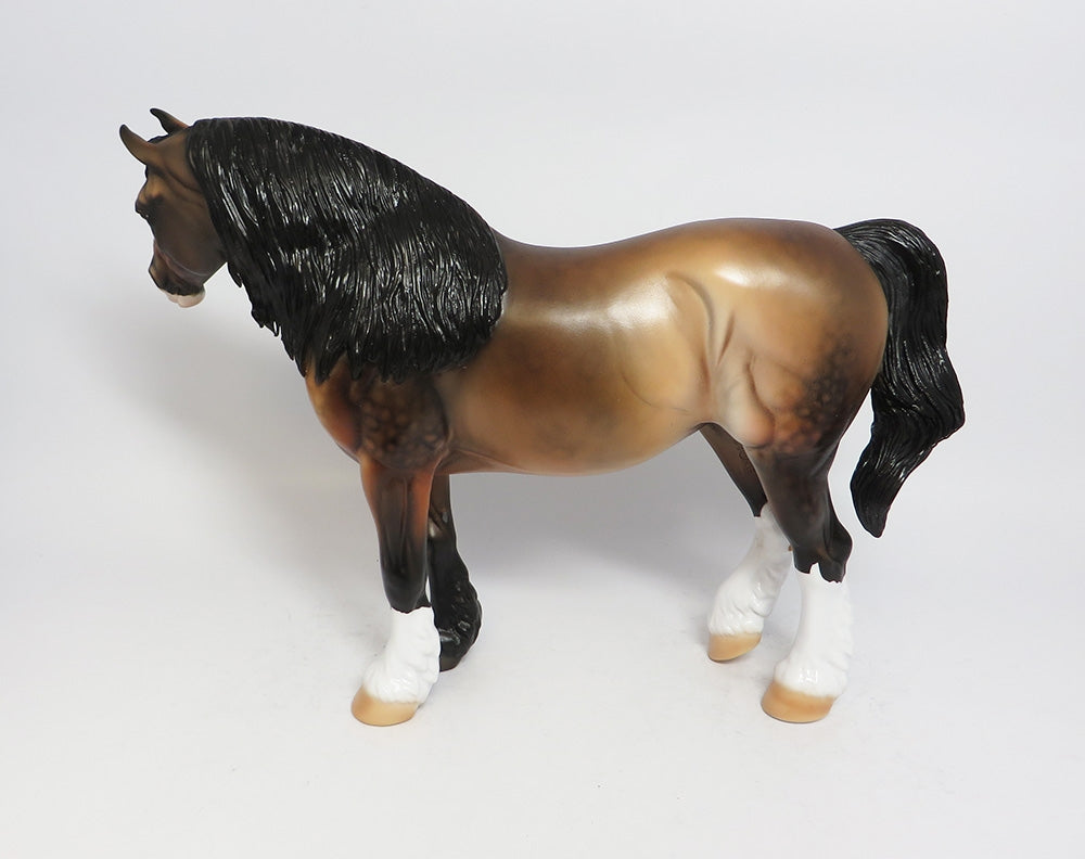 HALF TIME GIRL - OOAK DAPPLE BAY BUNNY HEAVY DRAFT MODEL HORSE BY DAWN