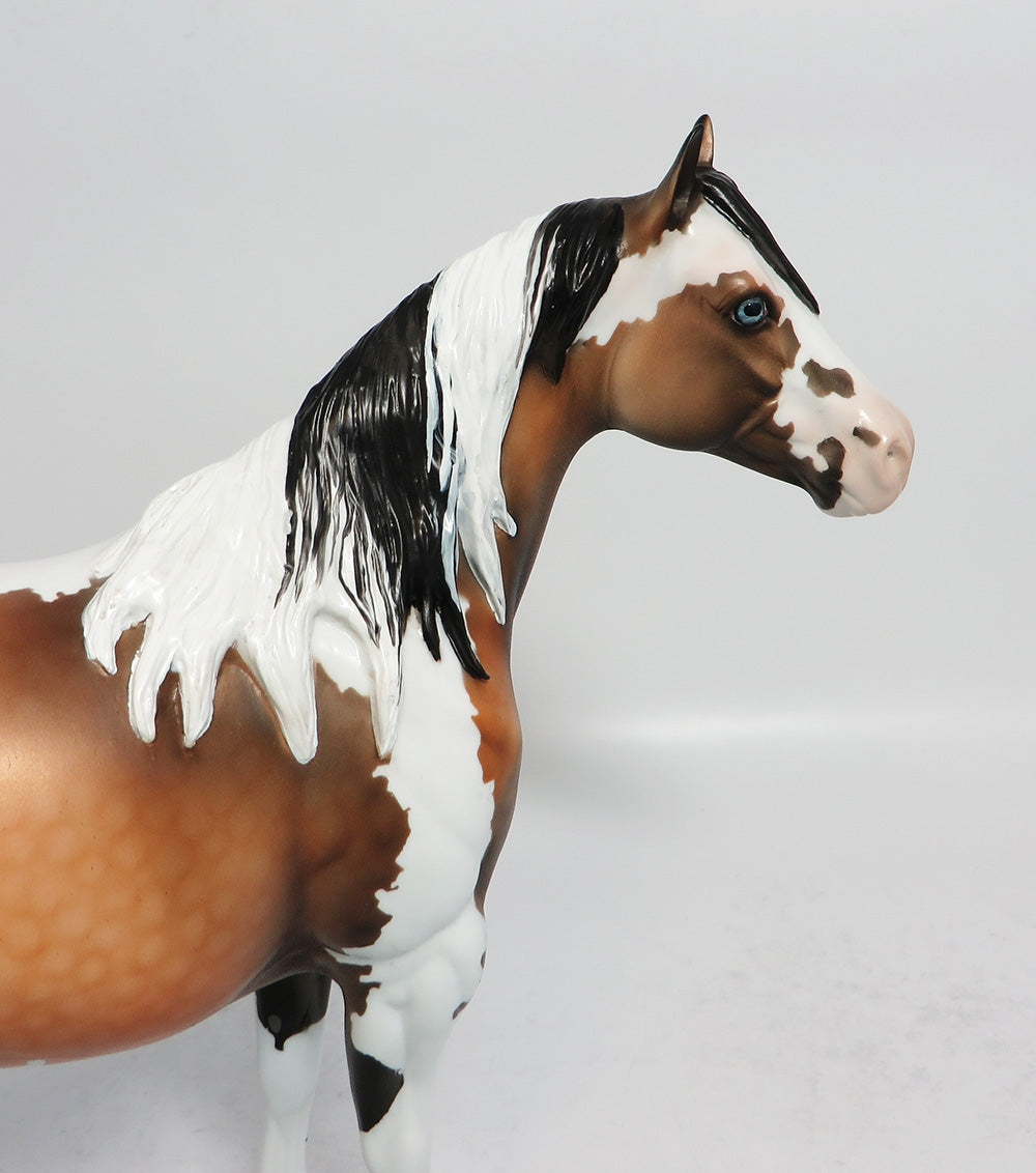 GOING TO DISNEY - OOAK DAPPLE BUCKSKIN PINTO ISH MODEL HORSE BY DAWN