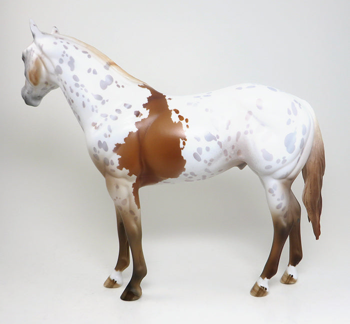 CELTIC LOVE KNOT - OOAK CHESTNUT APPALOOSA ISH MODEL HORSE - 2/12