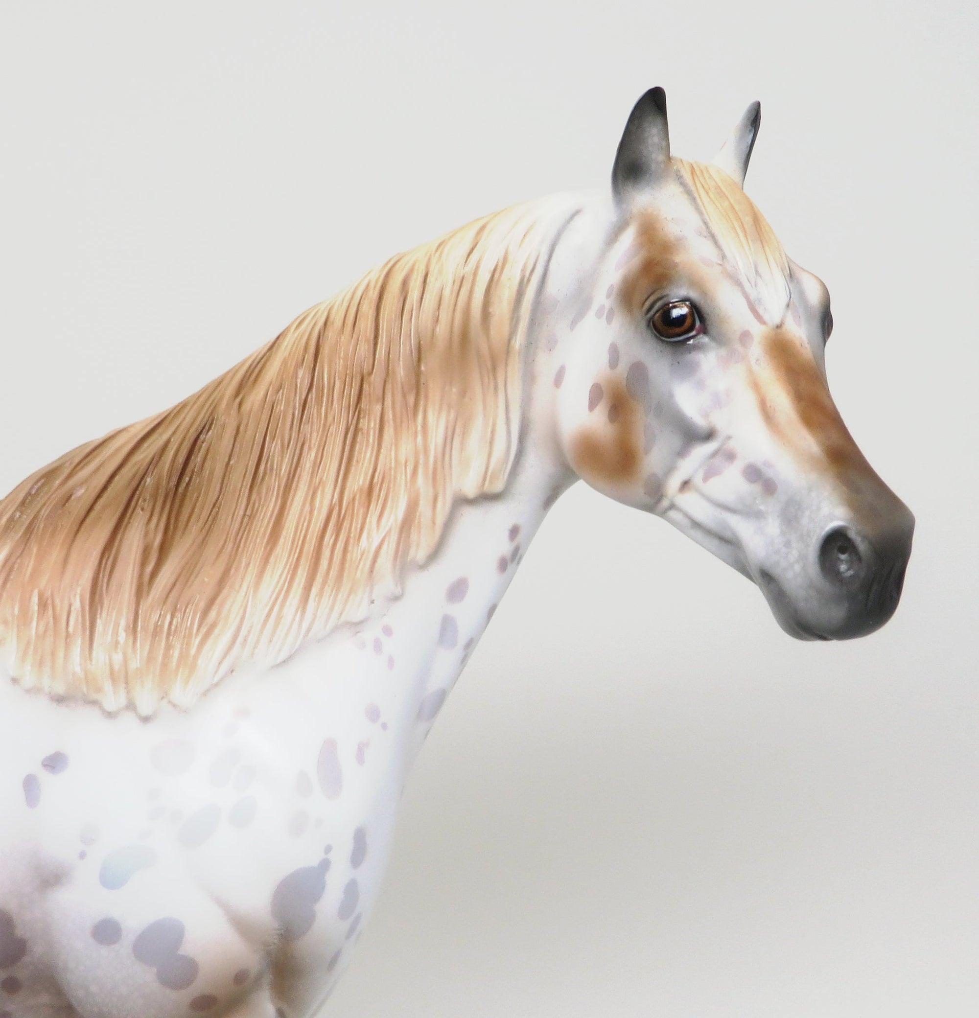 CELTIC LOVE KNOT - OOAK CHESTNUT APPALOOSA ISH MODEL HORSE - 2/12