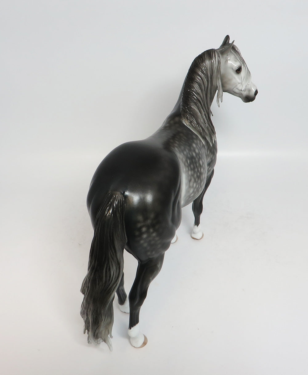 GIVE ME CREDENCE - OOAK DARK DAPPLE GREY ISH MODEL HORSE SUPER BOWL SALE 2018