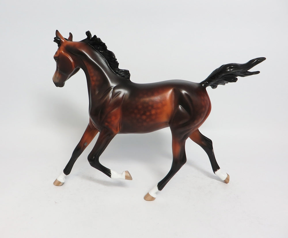 GOT THE NOTION - OOAK DAPPLE BAY YEARLING MODEL HORSE SUPER BOWL SALE 2018