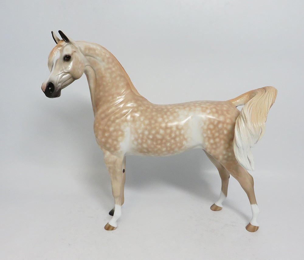 ULTERIOR MOTIVE - OOAK CHESTNUT GOING GREY ARABIAN MODEL HORSE SUPER BOWL 2018