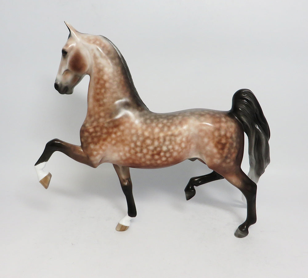 CALCULATED RISK - OOAK DAPPLE ROSE GREY SADDLEBRED MODEL HORSE SUPER BOWL SALE 2018