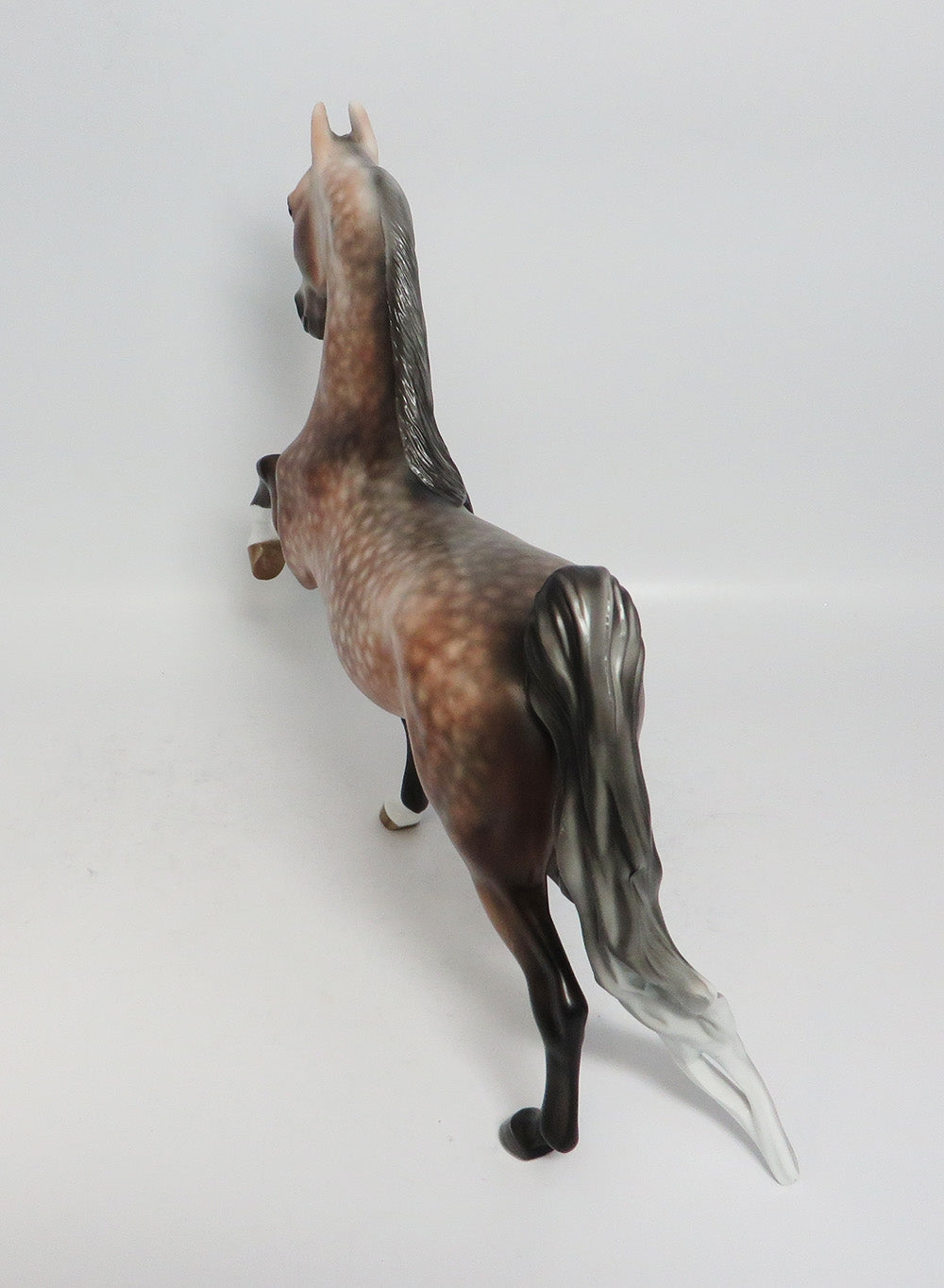 CALCULATED RISK - OOAK DAPPLE ROSE GREY SADDLEBRED MODEL HORSE SUPER BOWL SALE 2018