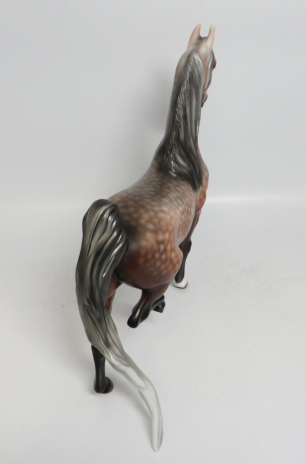 CALCULATED RISK - OOAK DAPPLE ROSE GREY SADDLEBRED MODEL HORSE SUPER BOWL SALE 2018