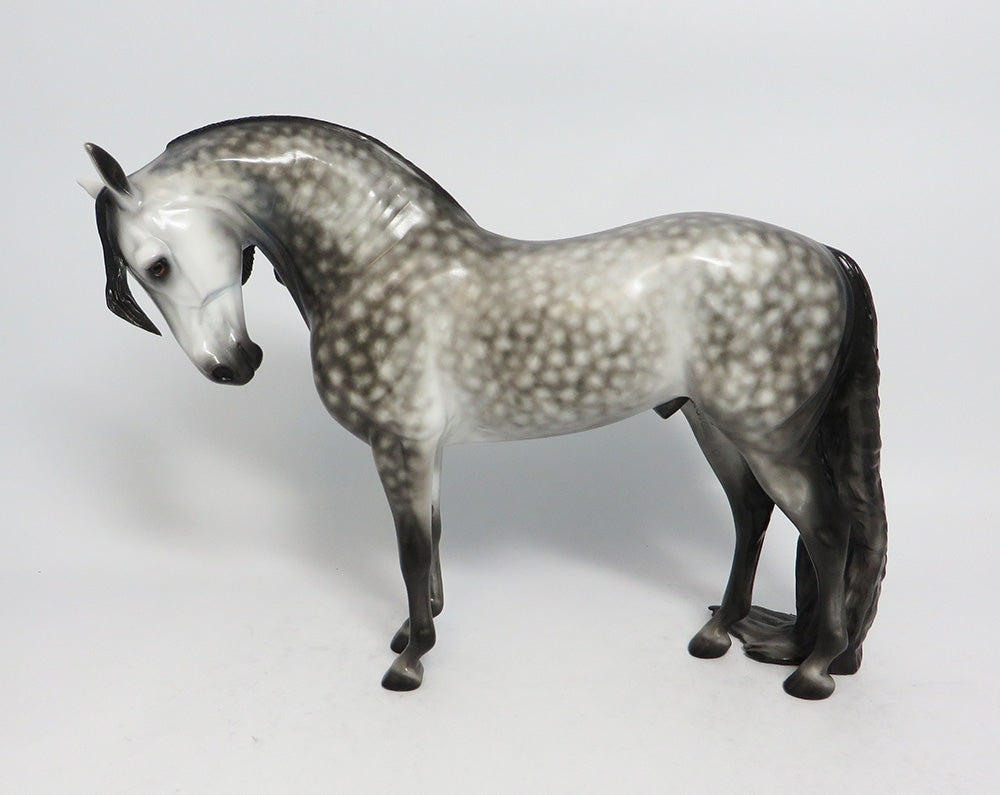 SMOOTH PERSUASION - OOAK STAR DAPPLE GREY ANDALUSIAN MODEL HORSE BY SHERYL LEISURE 1/19/18