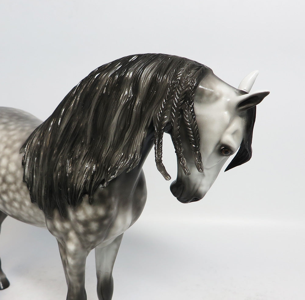 SMOOTH PERSUASION - OOAK STAR DAPPLE GREY ANDALUSIAN MODEL HORSE BY SHERYL LEISURE 1/19/18