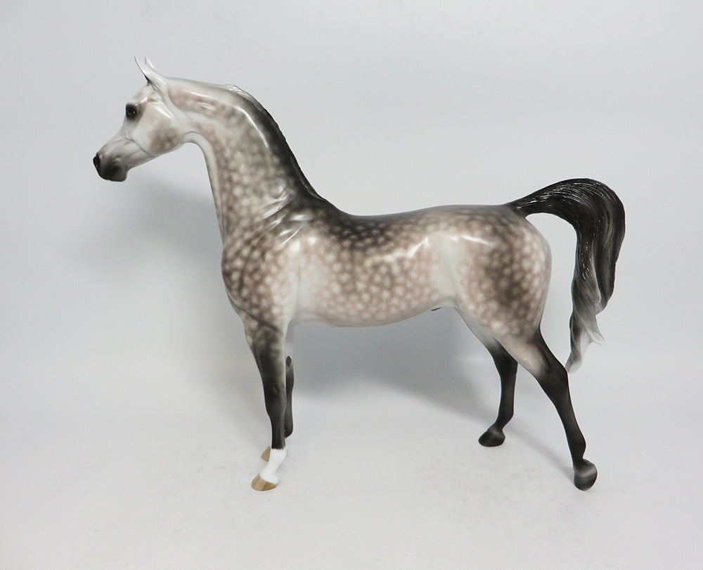 SNEAKING SUSPICION - OOAK STAR DAPPLE ROSE GREY ARABIAN MODEL HORSE BY SHERYL LEISURE 1/19/18