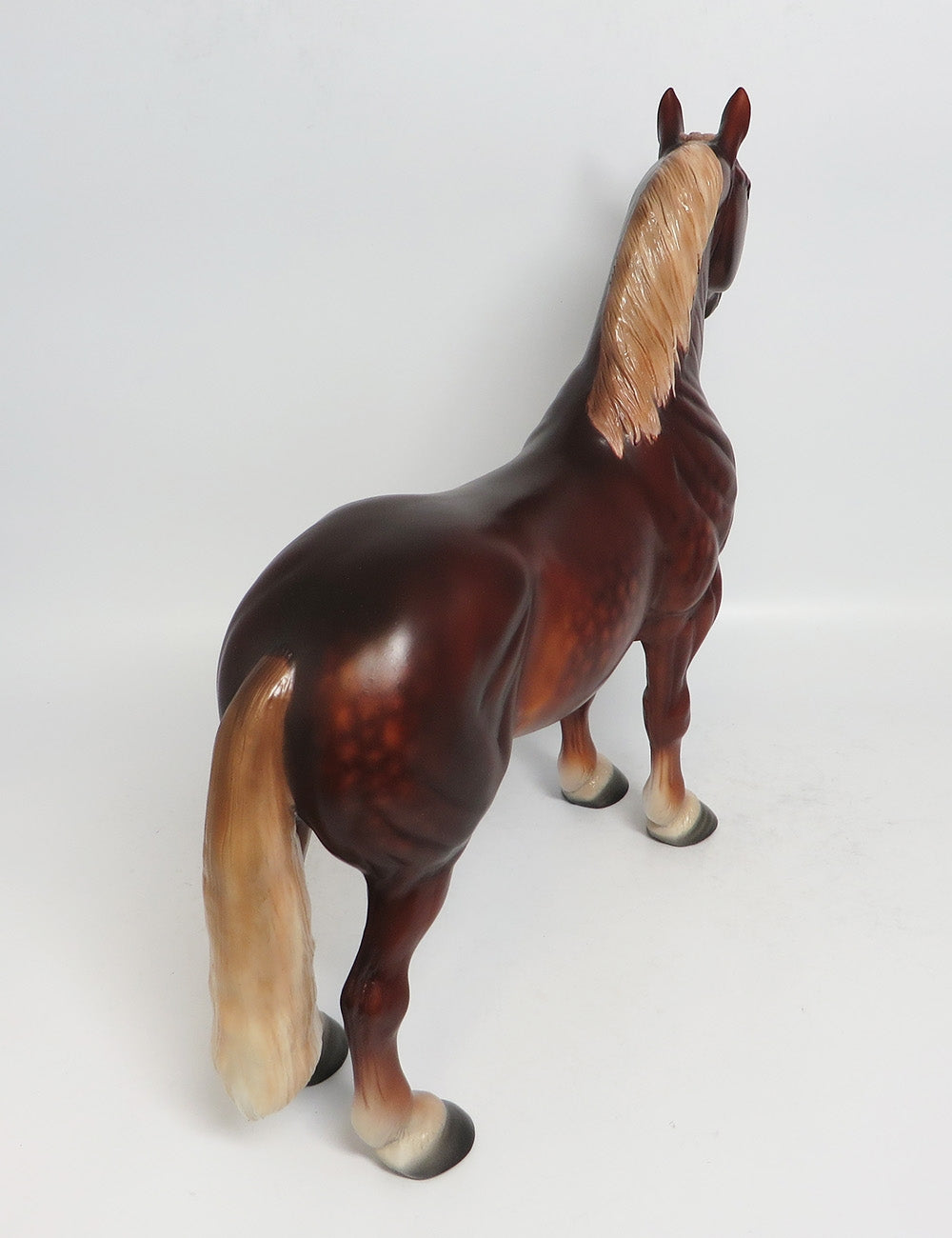 RELIANT - OOAK CHESTNUT STANDING DRAFTER MODEL HORSE BY SHERYL LEISURE 1/19