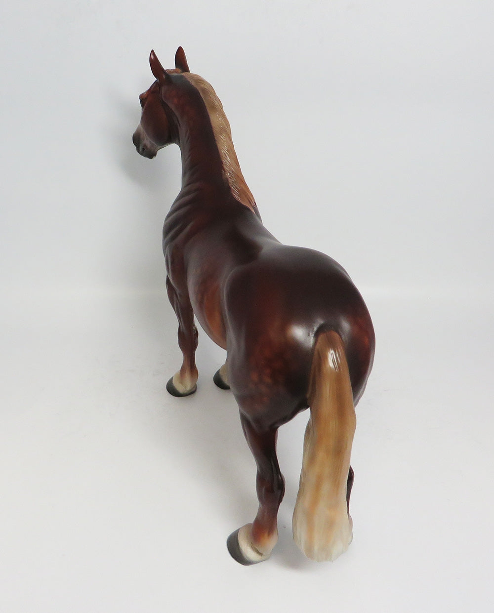 RELIANT - OOAK CHESTNUT STANDING DRAFTER MODEL HORSE BY SHERYL LEISURE 1/19