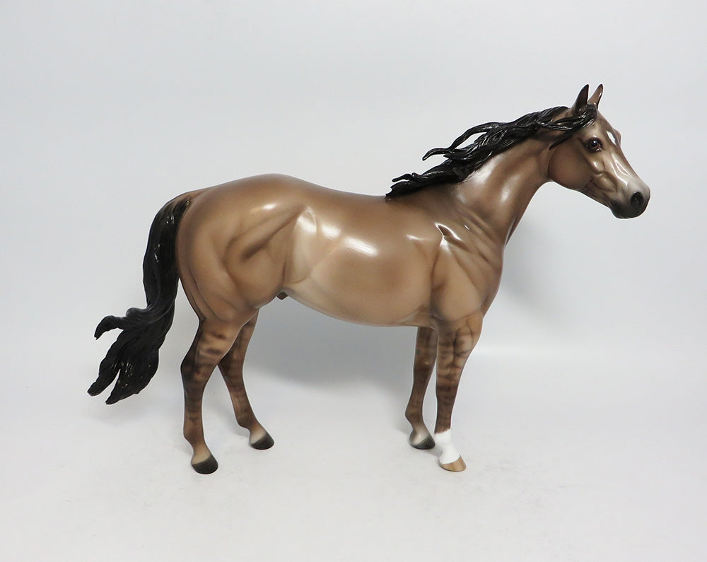 ROCK STEADY - OOAK DUN ISH MODEL HORSE BY SHERYL LEISURE 1/19/18