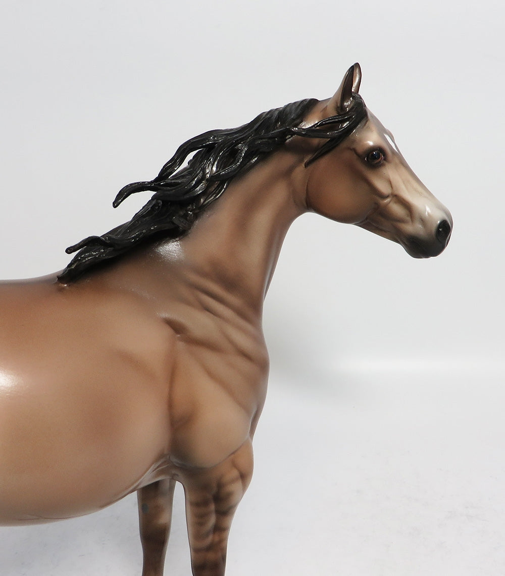 ROCK STEADY - OOAK DUN ISH MODEL HORSE BY SHERYL LEISURE 1/19/18