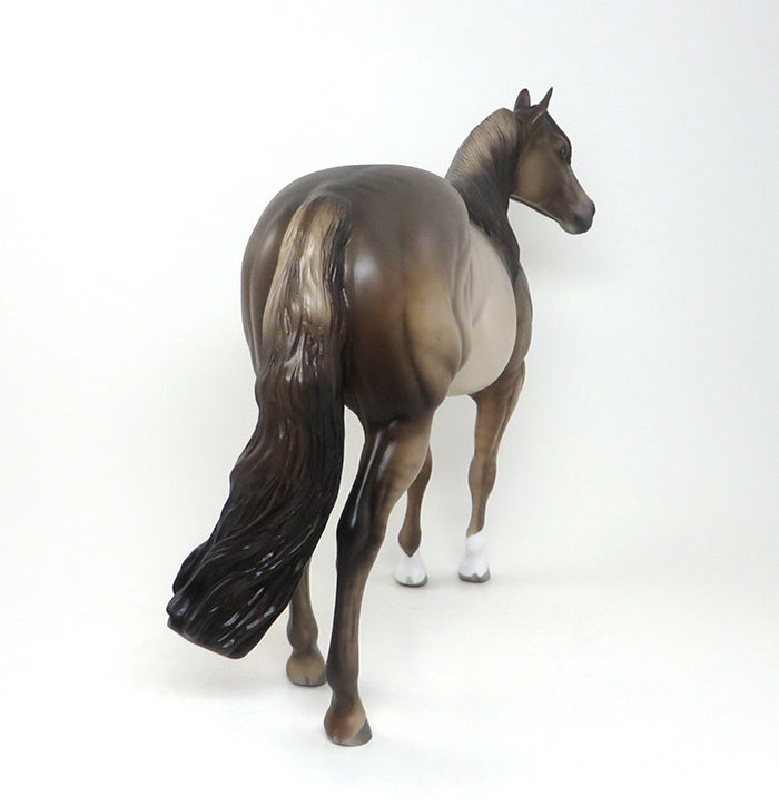 FLY THE RED EYE - OOAK BUCKSKIN ISH MODEL HORSE by SHERYL LEISURE - 2/12