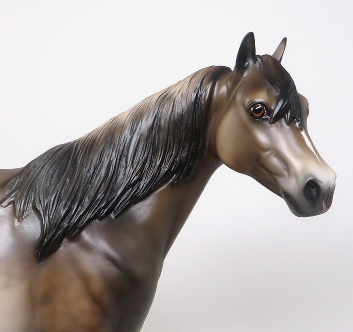 FLY THE RED EYE - OOAK BUCKSKIN ISH MODEL HORSE by SHERYL LEISURE - 2/12