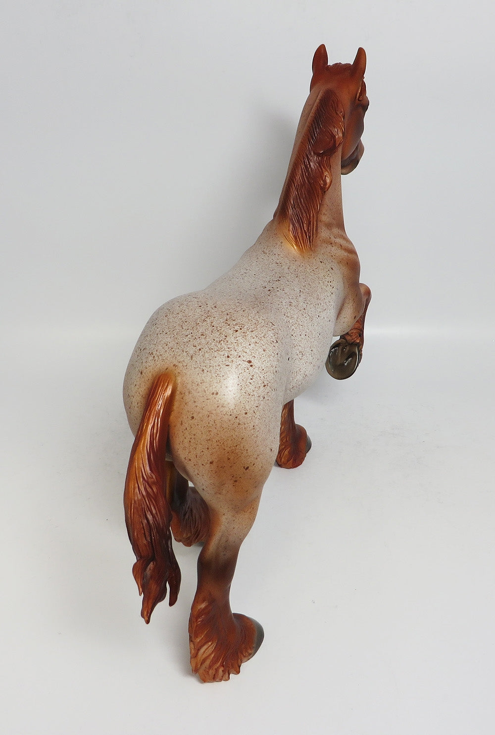 RIGHT AS RAIN-OOAK RED ROAN TROTTING DRAFTER MODEL HORSE MIDWEST FAIR 2018