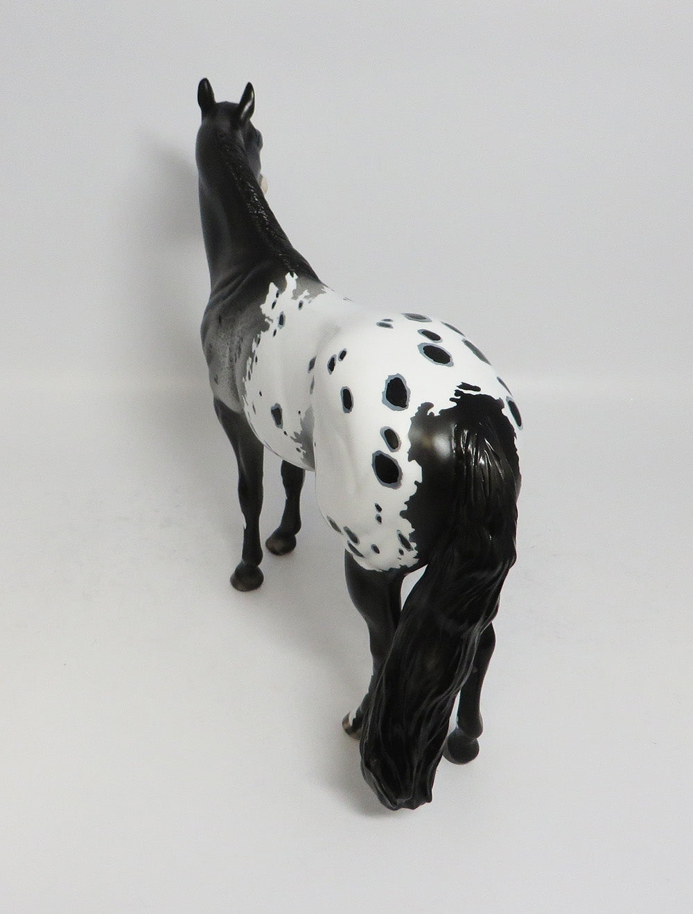 GIVE A HOOT-OOAK BLACK LEOPARD APPALOOSA ISH MODEL HORSE MIDWEST FAIR 2018